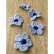 Hímzett kis virág, kék-s.kék 2,4cm