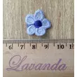 Hímzett kis virág, kék-s.kék 2,4cm
