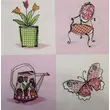 Szalvéta-Rózsaszín-rajzokkal